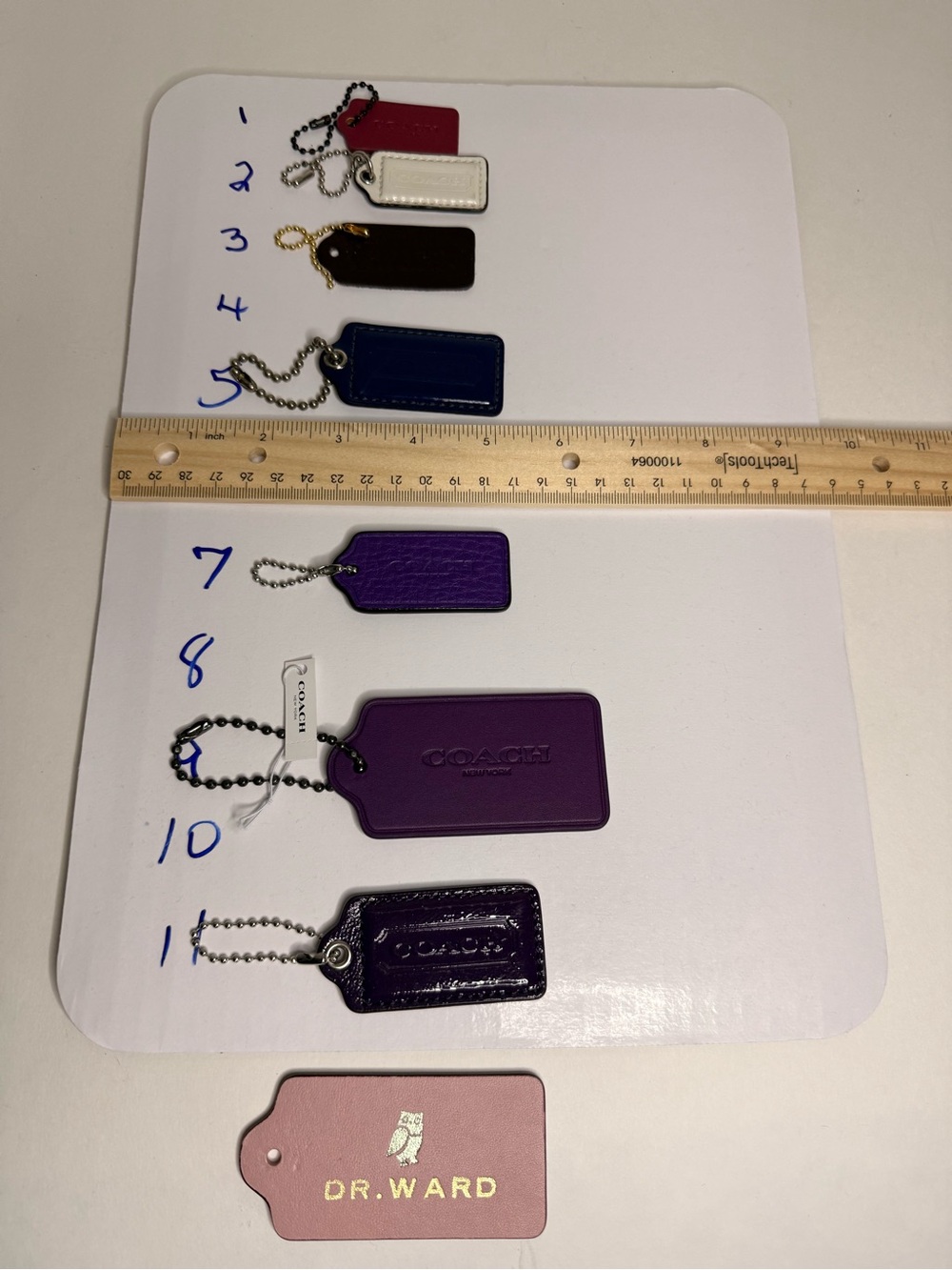 Multiple Coach leather hangtags, sold separately